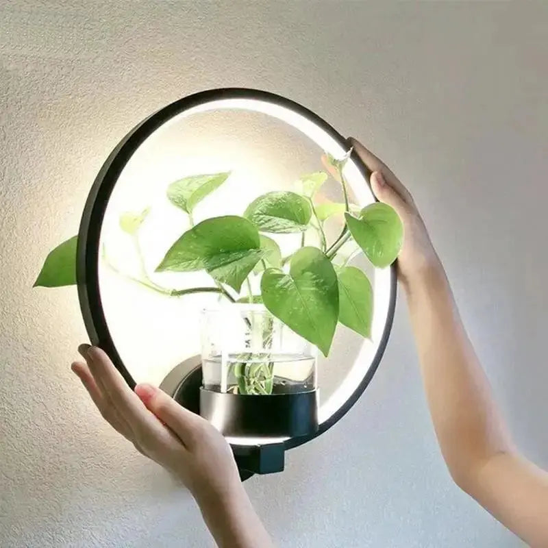 Plant Wall Light Warm LED Integrated Glass Vase