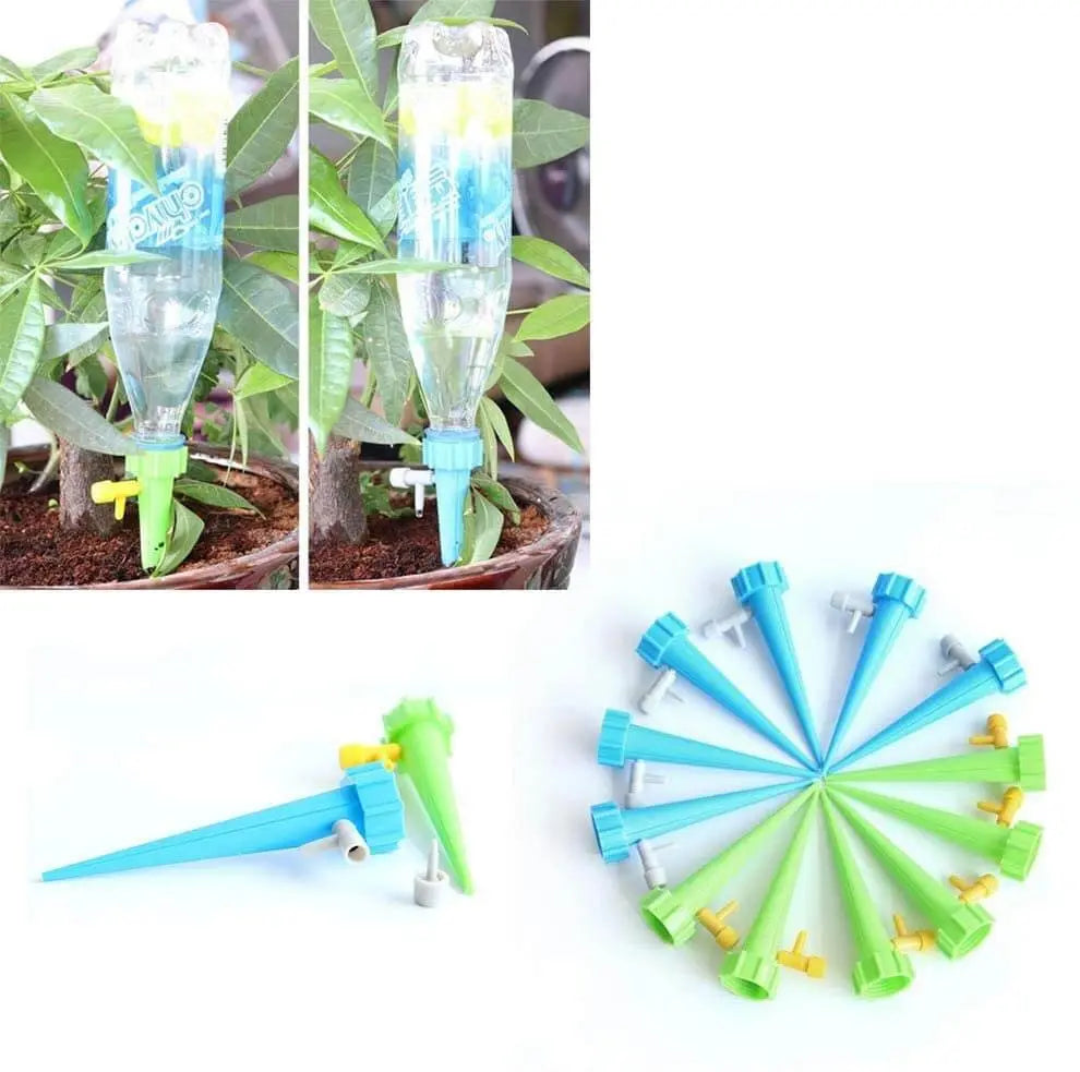 Plant Watering Spikes Adjustable Drip Valve 6-Piece Set