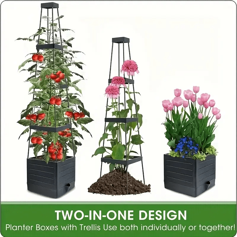 Planter Box Self-Watering Reservoir & Trellis