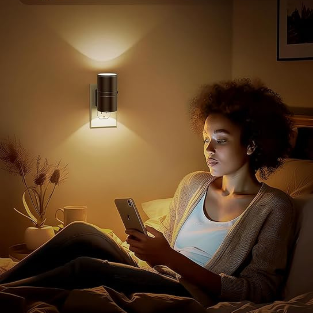 Plug-In Night Light Automatic Sensor Adjustable Warm Light
