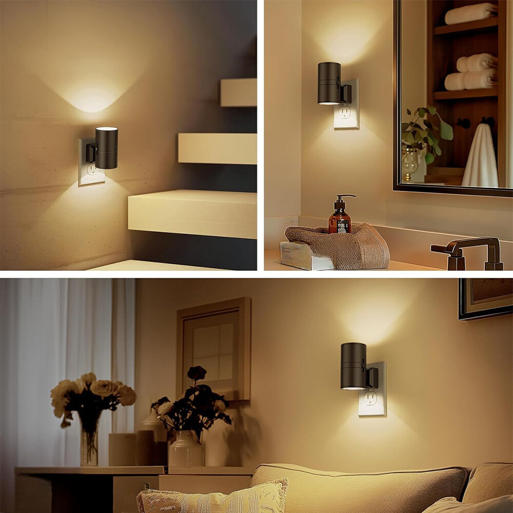 Plug-In Night Light Automatic Sensor Adjustable Warm Light