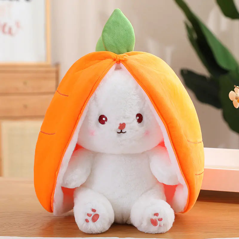 Plush Bunny Hidden Compartment Carrot & Strawberry