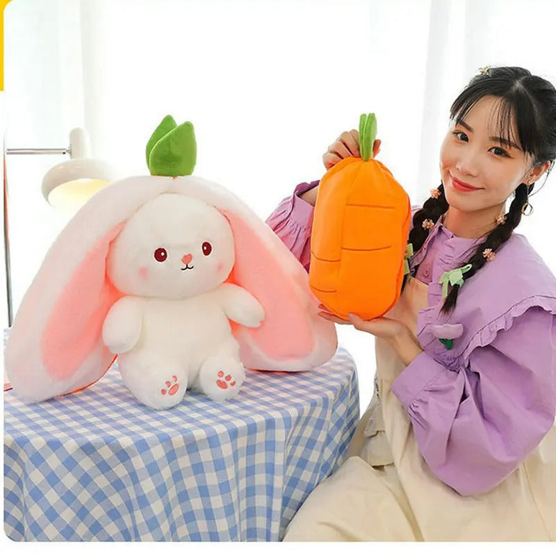 Plush Bunny Hidden Compartment Carrot & Strawberry