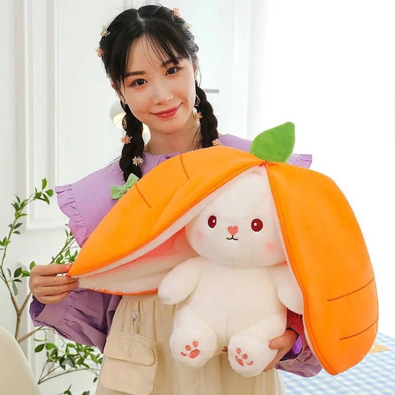Plush Bunny Hidden Compartment Carrot & Strawberry