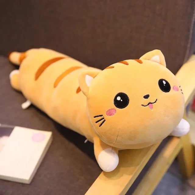 Plush Cat Pillow Multiple Sizes Soft Supportive