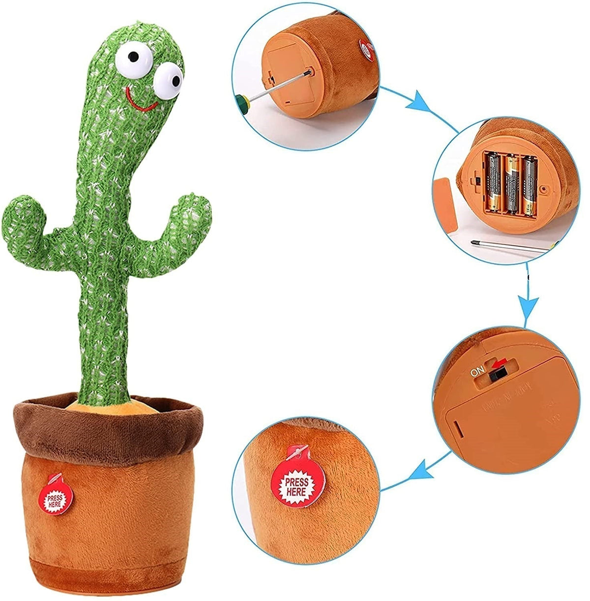 Plush Toy Dancing Cactus Sings, Lights & Records