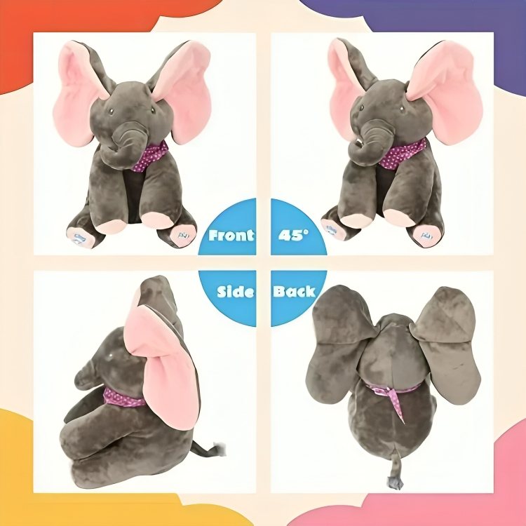 Plush Toy Soft Interactive Peek-A-Boo Elephant