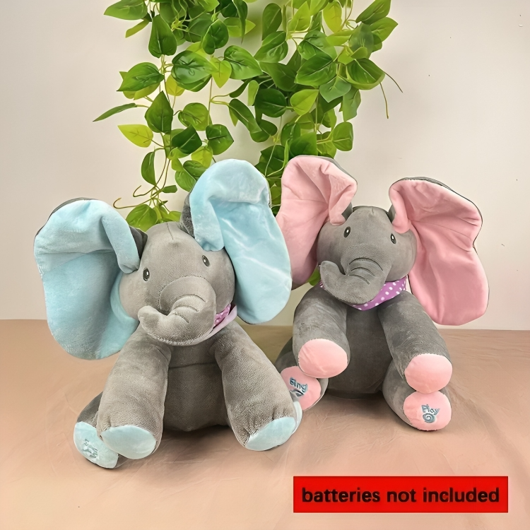 Plush Toy Soft Interactive Peek-A-Boo Elephant