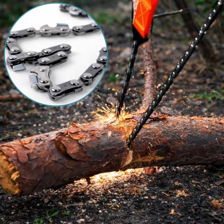Pocket Chainsaw Foldable 65 Mn Steel Magnesium Firestarter