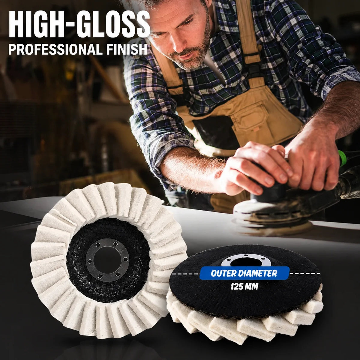 Polishing Pad Louvered Wool Felt 125 mm