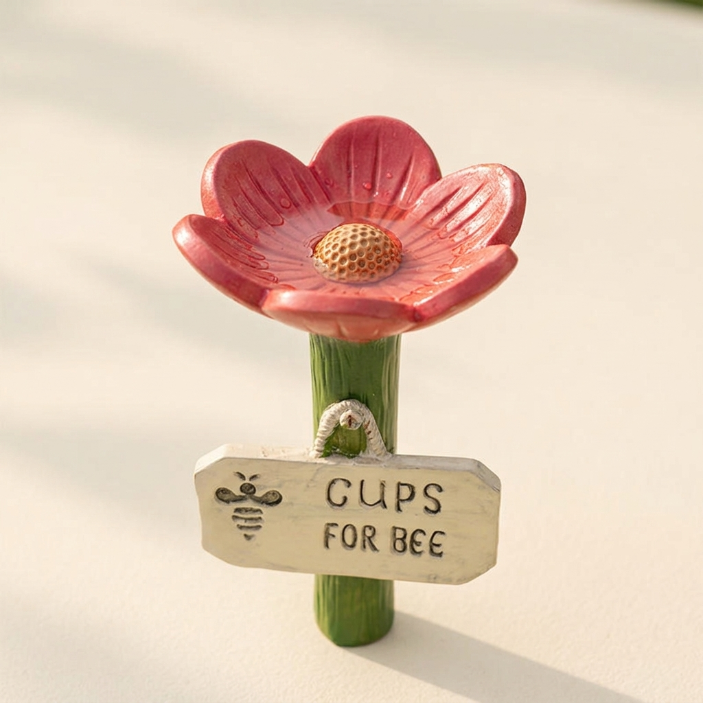 Pollinator Waterer Hand-Painted Weatherproof Resin