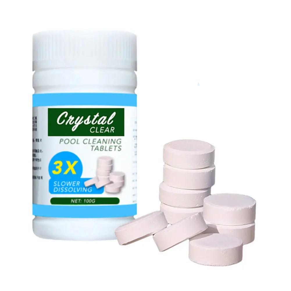 Pool Chlorine Tablets 100-Pack Fast-Dissolving With Dosing Float