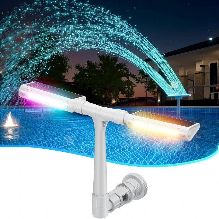 Pool Fountain Solar-Powered RGB LED Remote & App Control