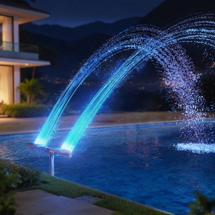 Pool Fountain Solar-Powered RGB LED Remote & App Control