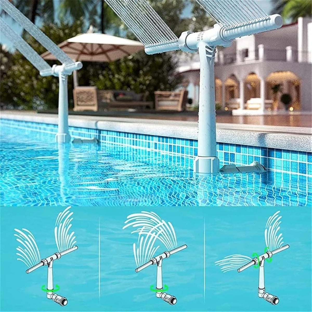 Pool Fountain Solar-Powered RGB LED Remote & App Control