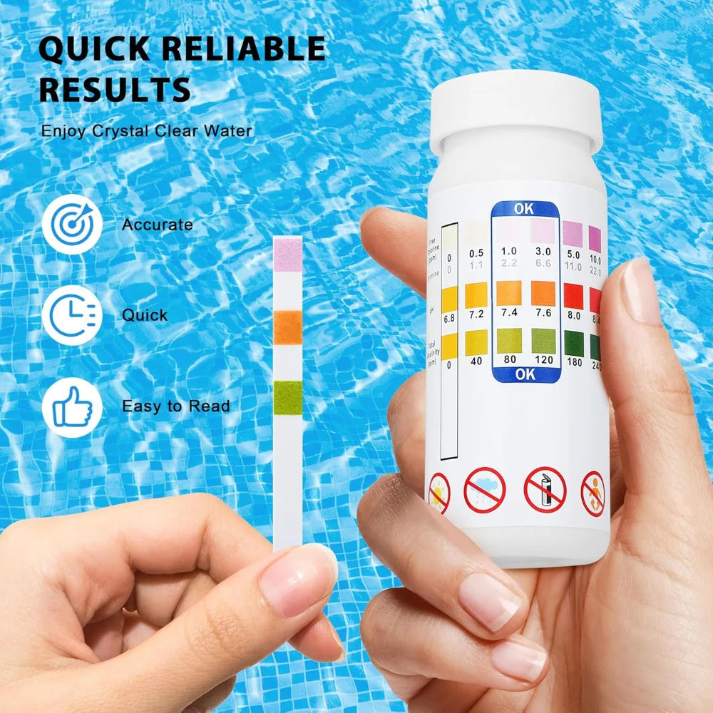 Pool Test Strips Chlorine pH Alkalinity 50 Pack