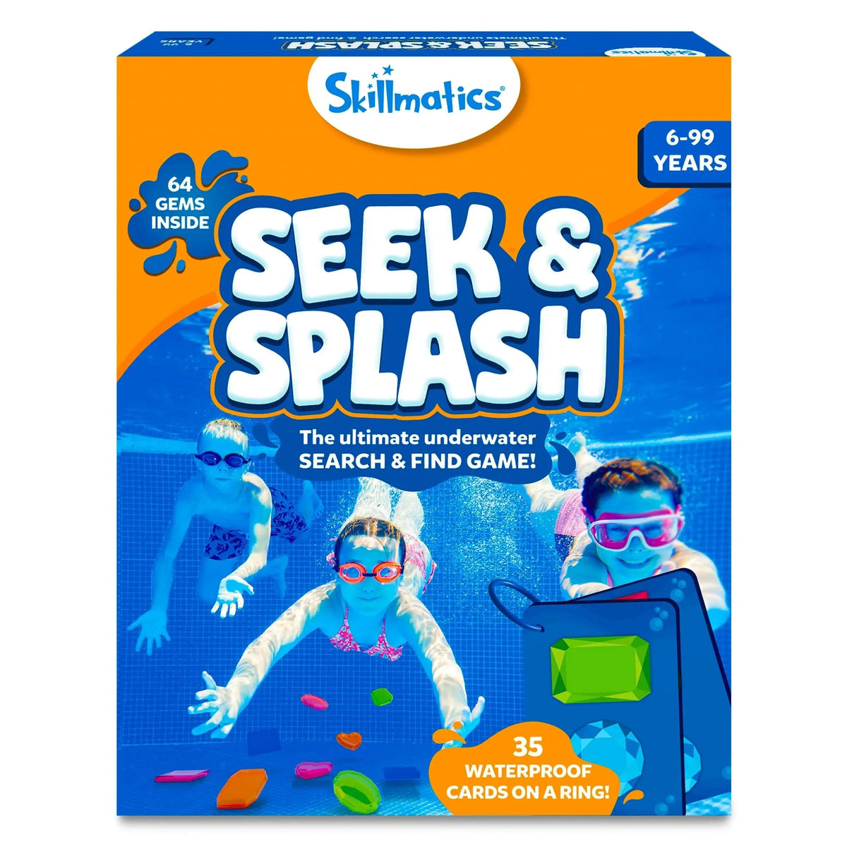 Pool Treasure Hunt Game Waterproof Gems & Challenge Cards