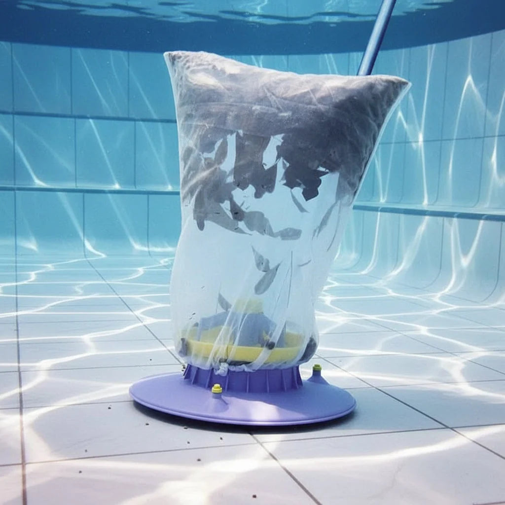 Pool Vacuum Water-Powered & Chemical-Free Reusable Mesh Bag
