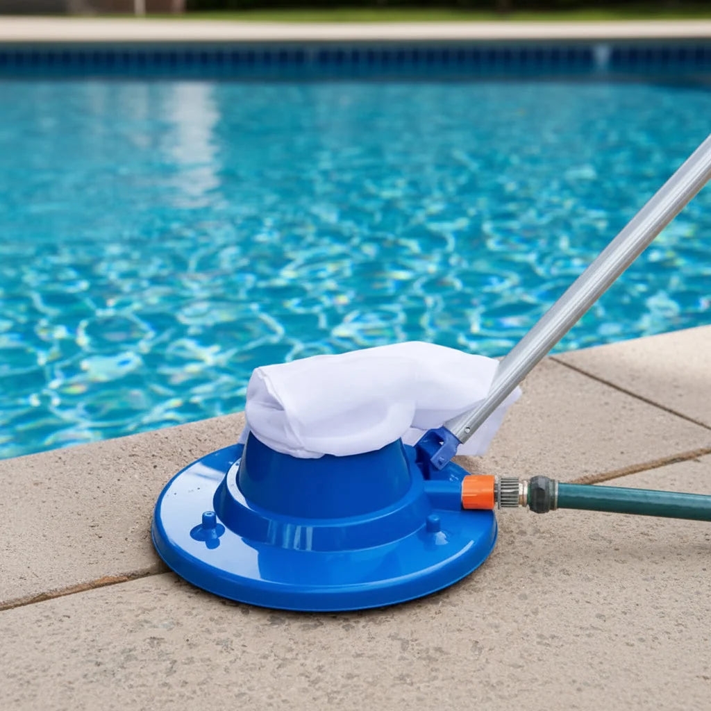 Pool Vacuum Water-Powered & Chemical-Free Reusable Mesh Bag