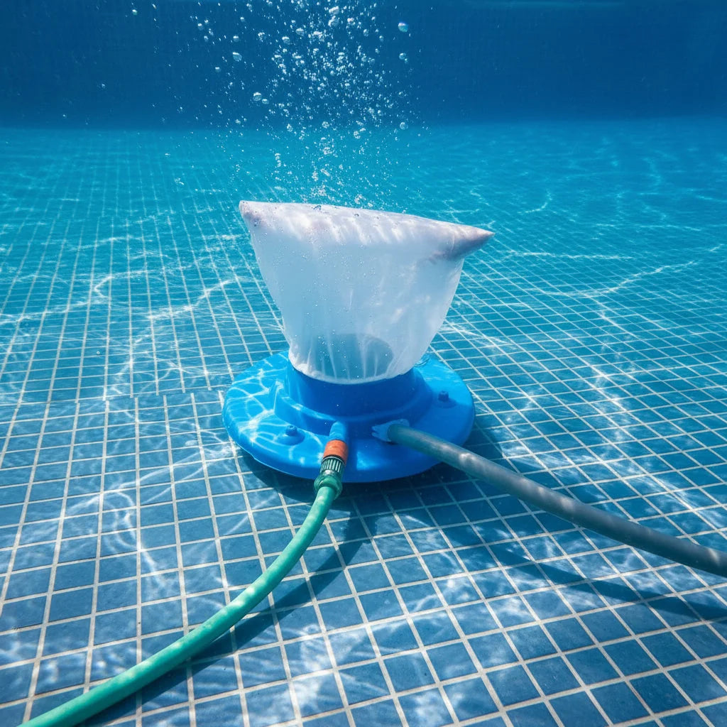 Pool Vacuum Water-Powered & Chemical-Free Reusable Mesh Bag