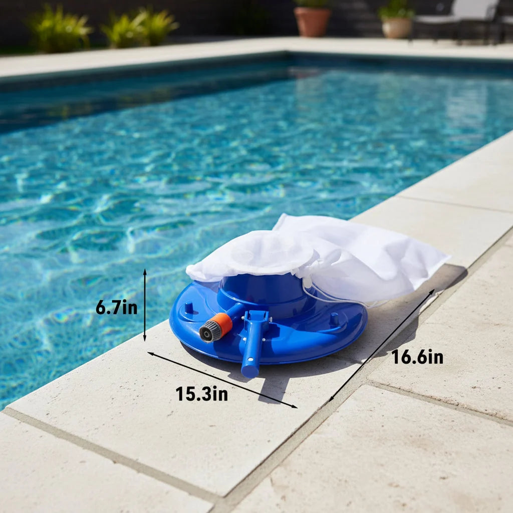 Pool Vacuum Water-Powered & Chemical-Free Reusable Mesh Bag