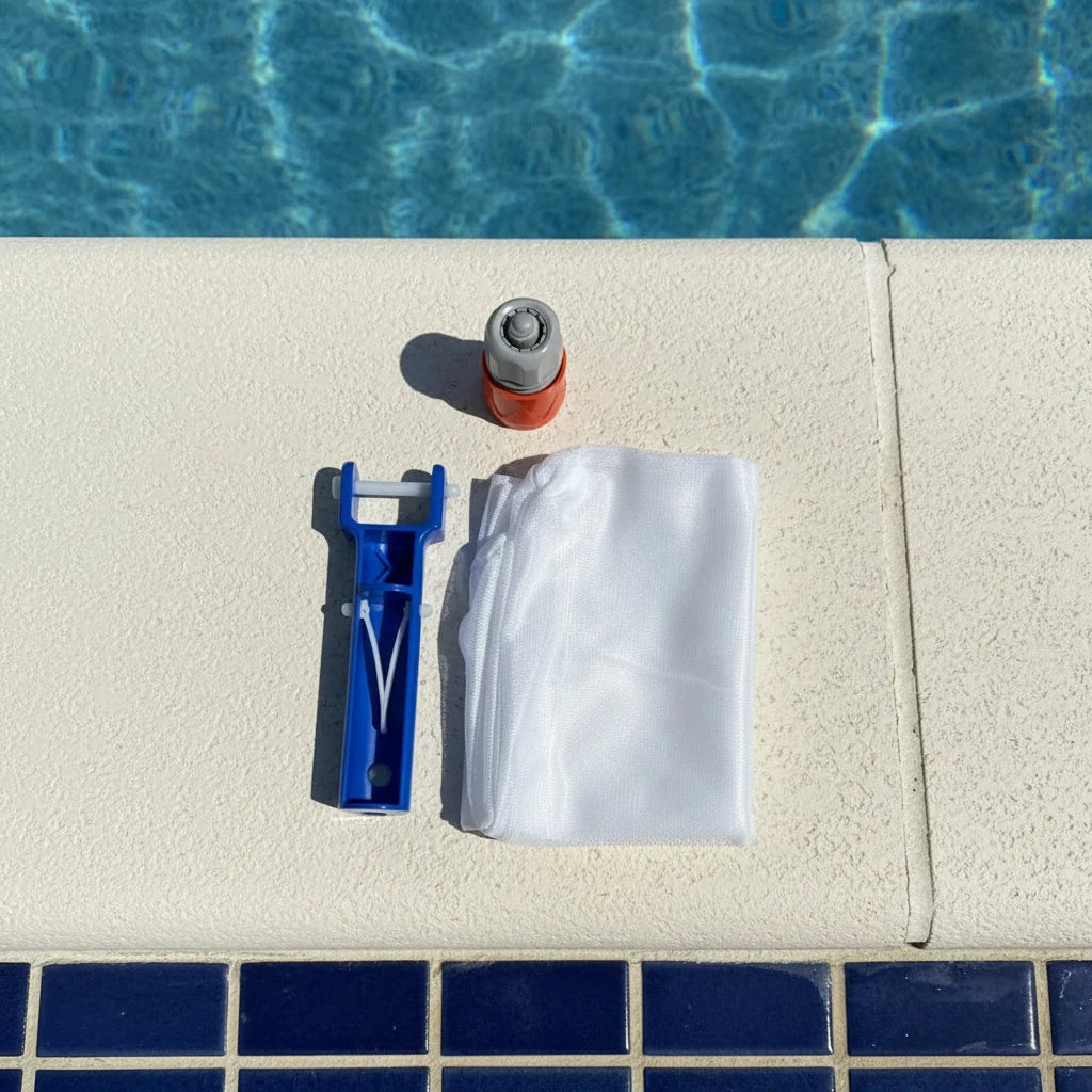 Pool Vacuum Water-Powered & Chemical-Free Reusable Mesh Bag