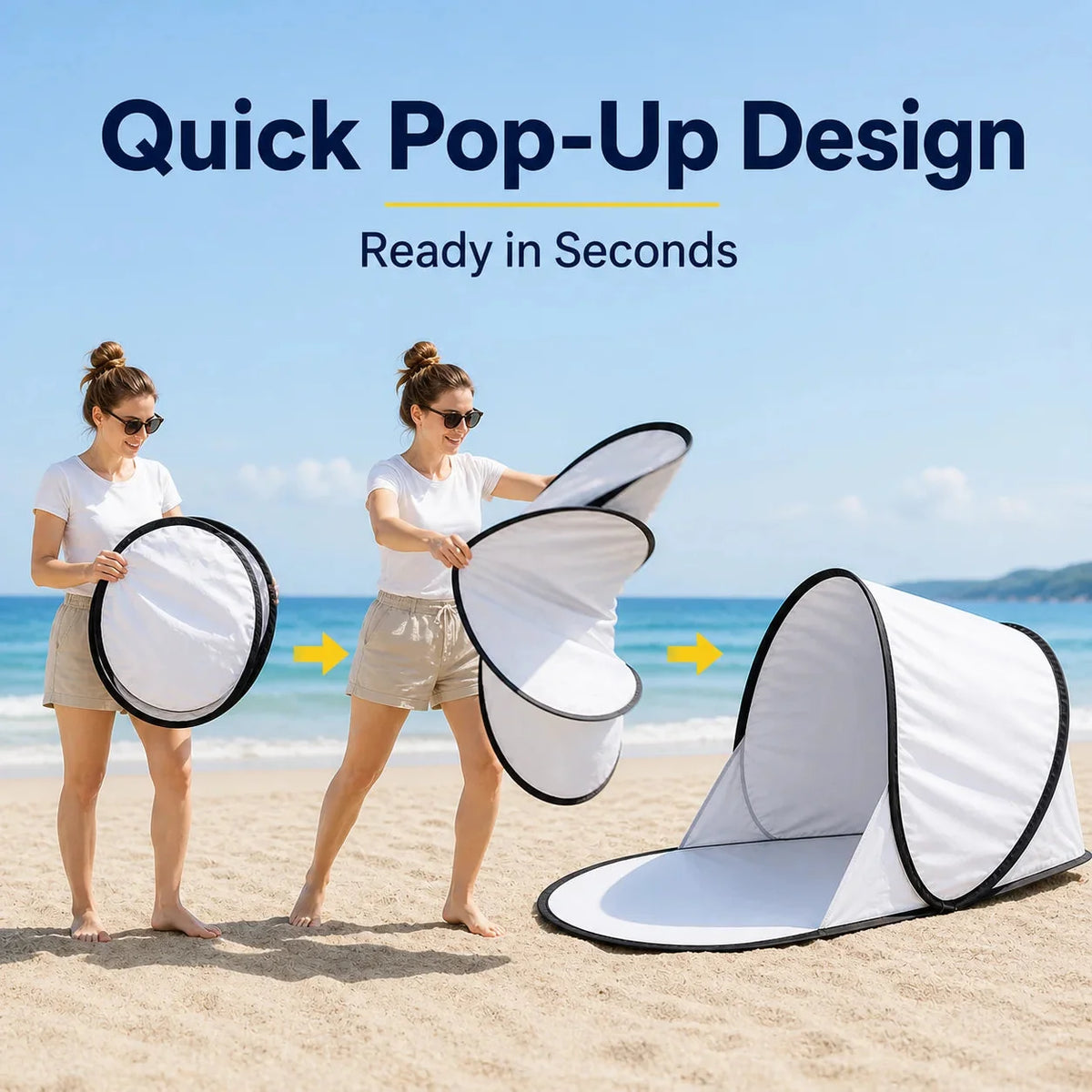 Pop-Up Beach Tent Automatic UV Protection & Ground Mat
