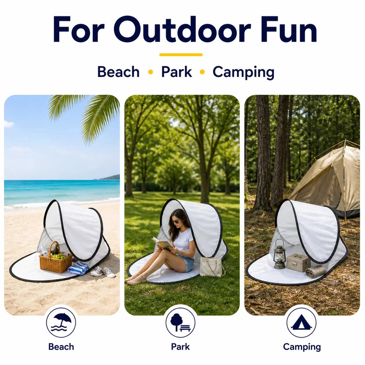 Pop-Up Beach Tent Automatic UV Protection & Ground Mat