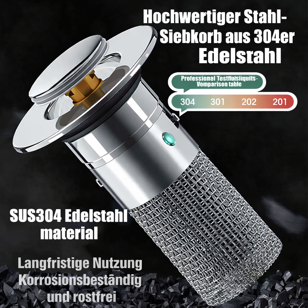 Pop-Up Drain Stopper Anti-Clog Filter Tool-Free Install