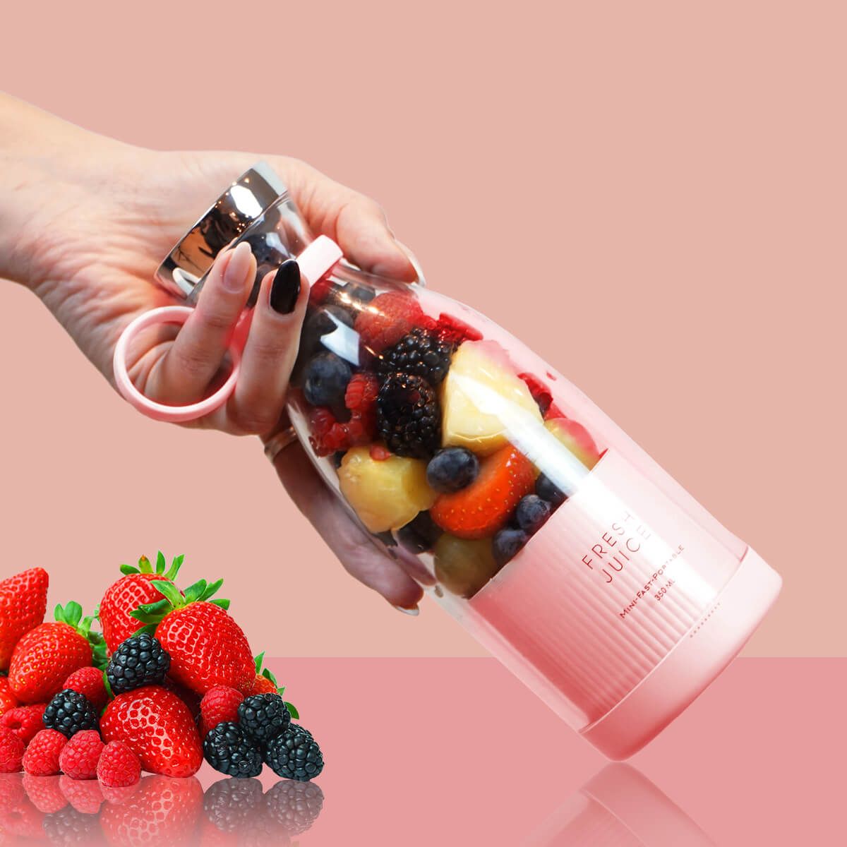 Portable Blender Bottle USB Rechargeable Stainless Steel Blades BPA-Free