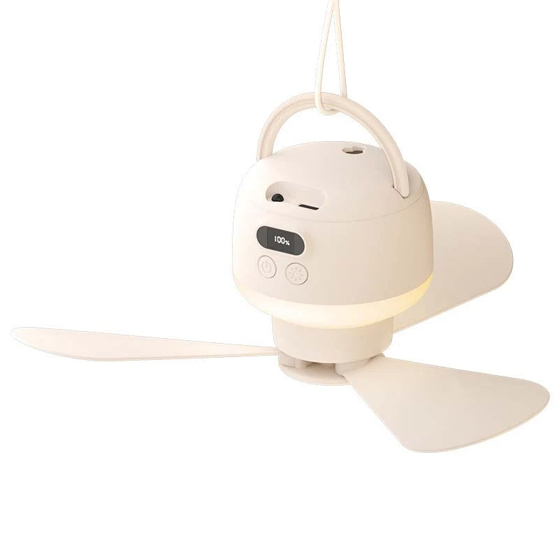 Portable Ceiling Fan Rechargeable LED Light Ultra-Quiet