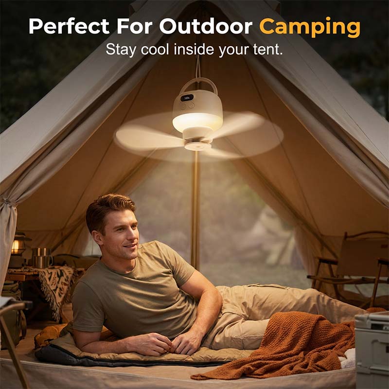 Portable Ceiling Fan Rechargeable LED Light Ultra-Quiet