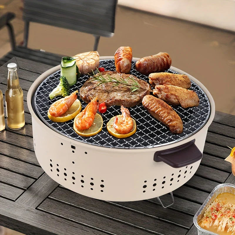 Portable Charcoal Grill Ventilated Metal Body Foldable Legs