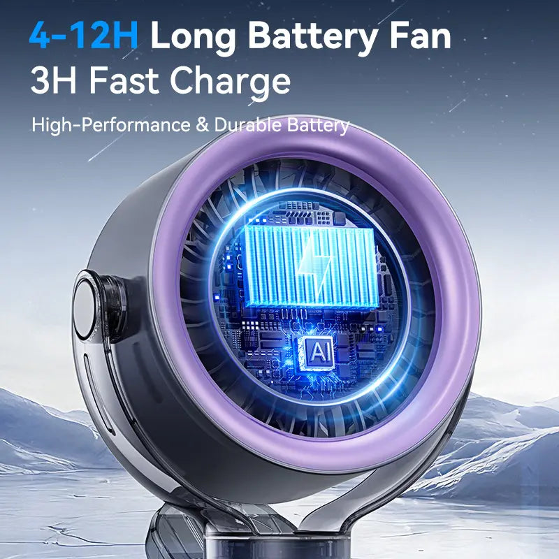Portable Clip Fan 3-In-1 Rechargeable 12-Hour Runtime