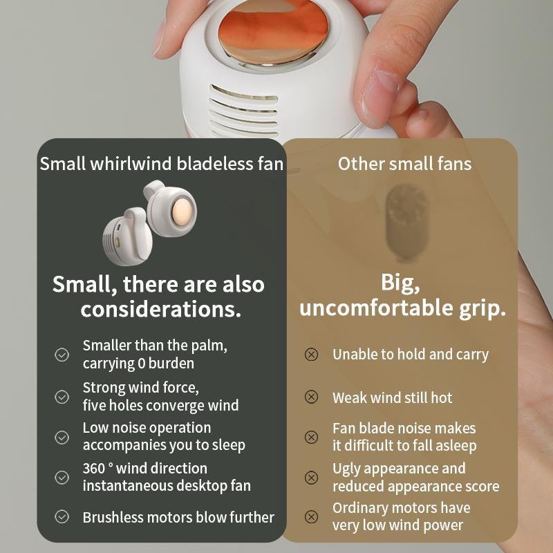 Portable Clip Fan Bladeless Rechargeable 5 Hour