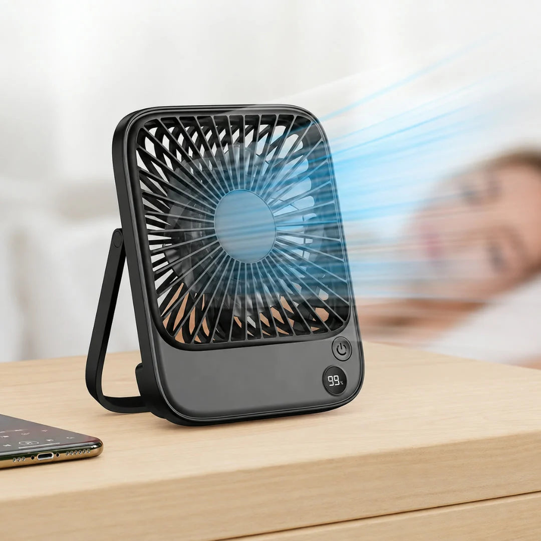 Portable Desk Fan Foldable USB Rechargeable Power Bank