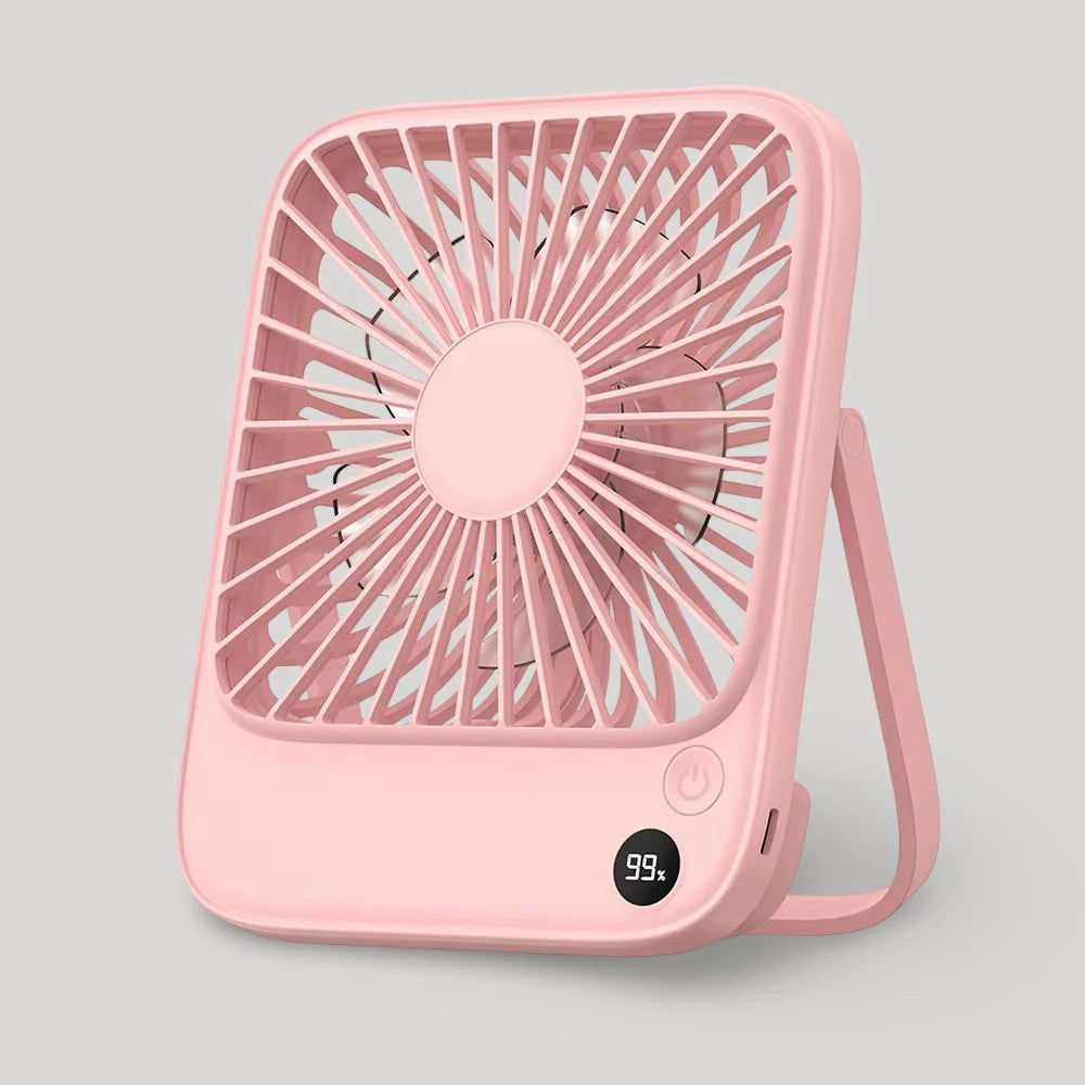 Portable Desk Fan Foldable USB Rechargeable Power Bank