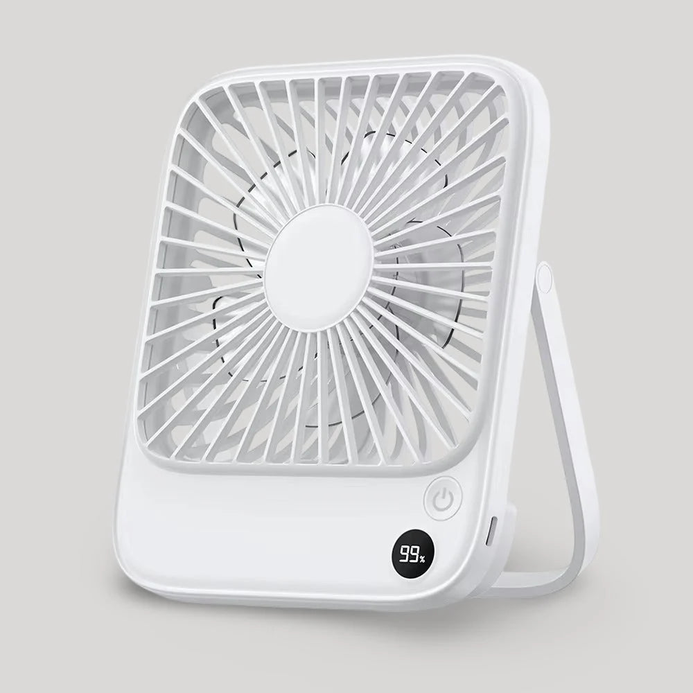 Portable Desk Fan Foldable USB Rechargeable Power Bank