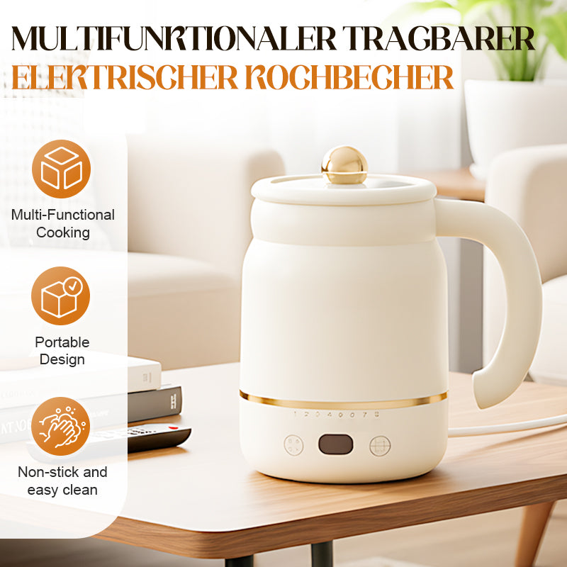 Portable Electric Mug Ceramic Nonstick Adjustable Temp Control