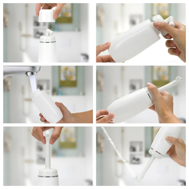 Portable Handheld Bidet 400ml Attachable Angled Nozzle