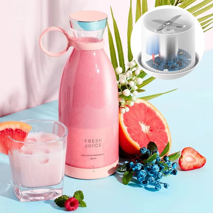 Portable Juice Blender Compact Glass Bottle USB Rechargeable