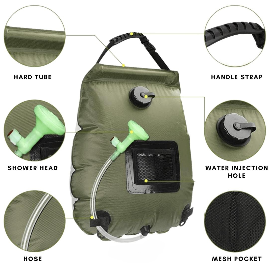Portable Shower Foldable Solar-Heated 20 Liter