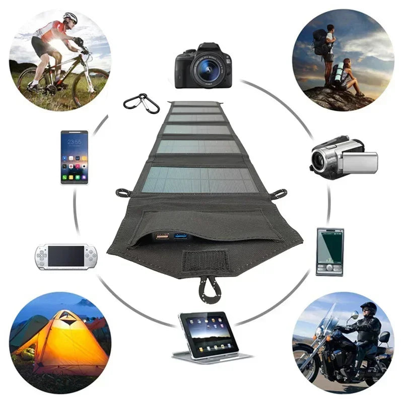 Portable Solar Charger 20W Foldable & Waterproof USB Output