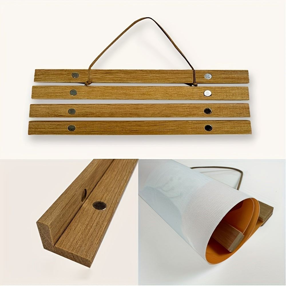 Poster Hanger Magnetic Recycled Teak Tool-Free