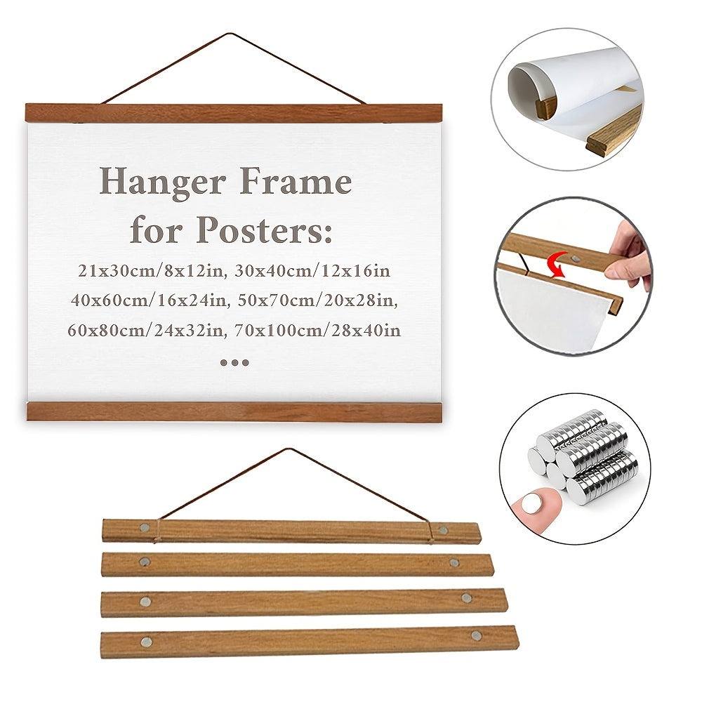 Poster Hanger Magnetic Recycled Teak Tool-Free