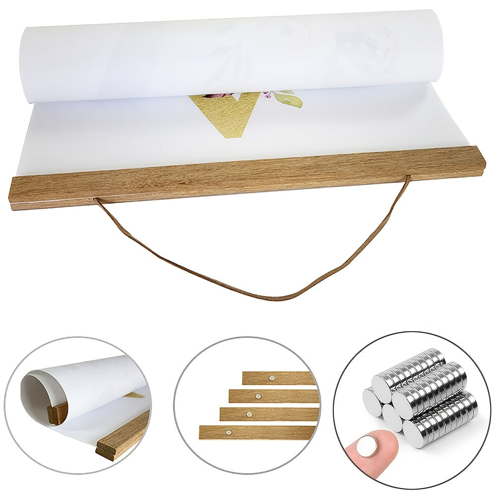 Poster Hanger Magnetic Recycled Teak Tool-Free