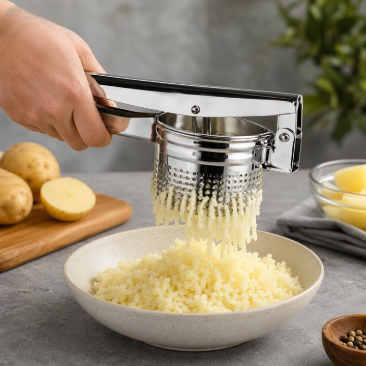 Potato Masher Stainless Steel Ergonomic Handle Dishwasher Safe