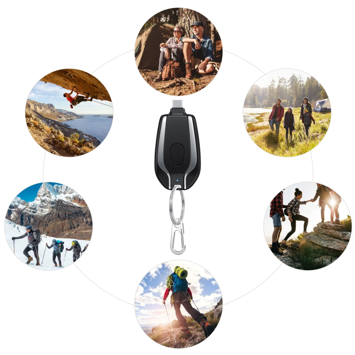 Power Bank Keychain Telescopic Plug 1500 mAh