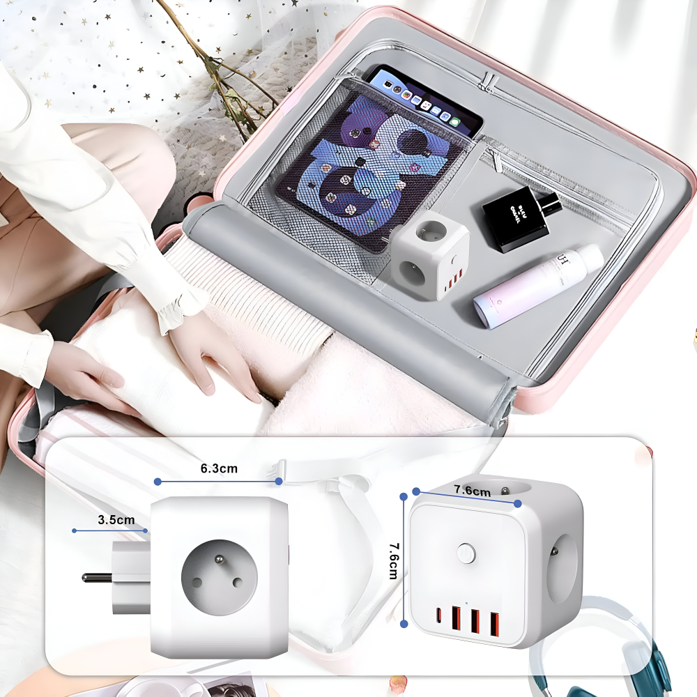 Power Strip Cube 7-in-1 Surge Protection & USB-C