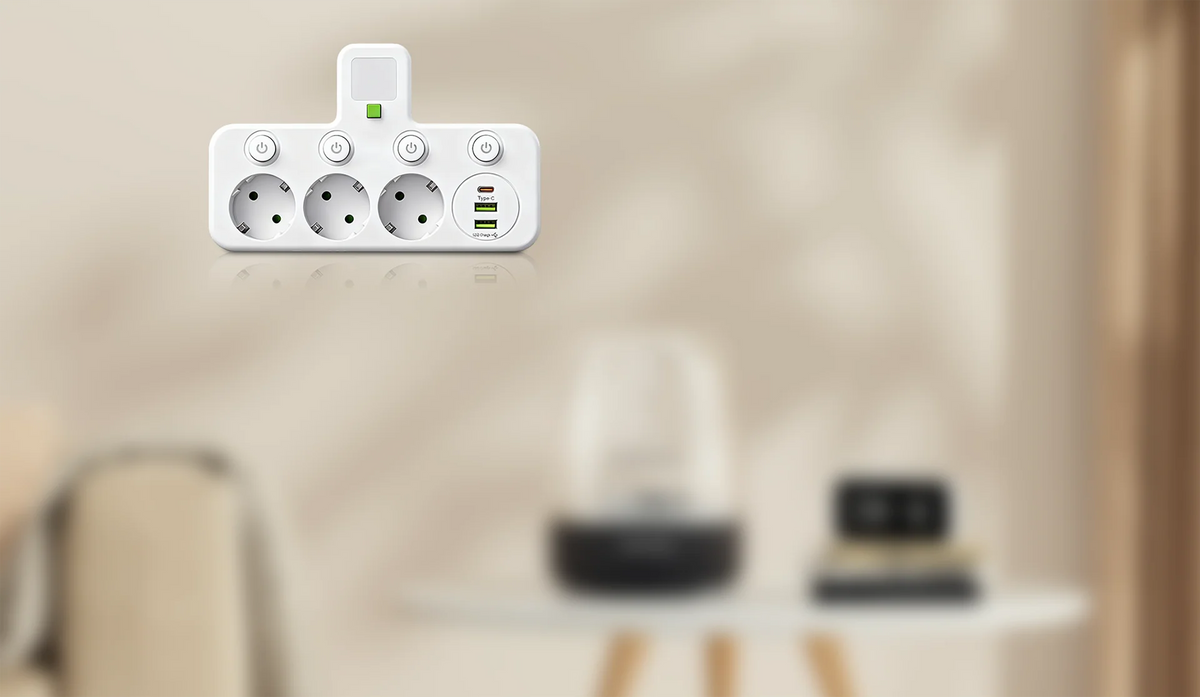 Power Strip USB-C & USB-A Surge Protection Night Light